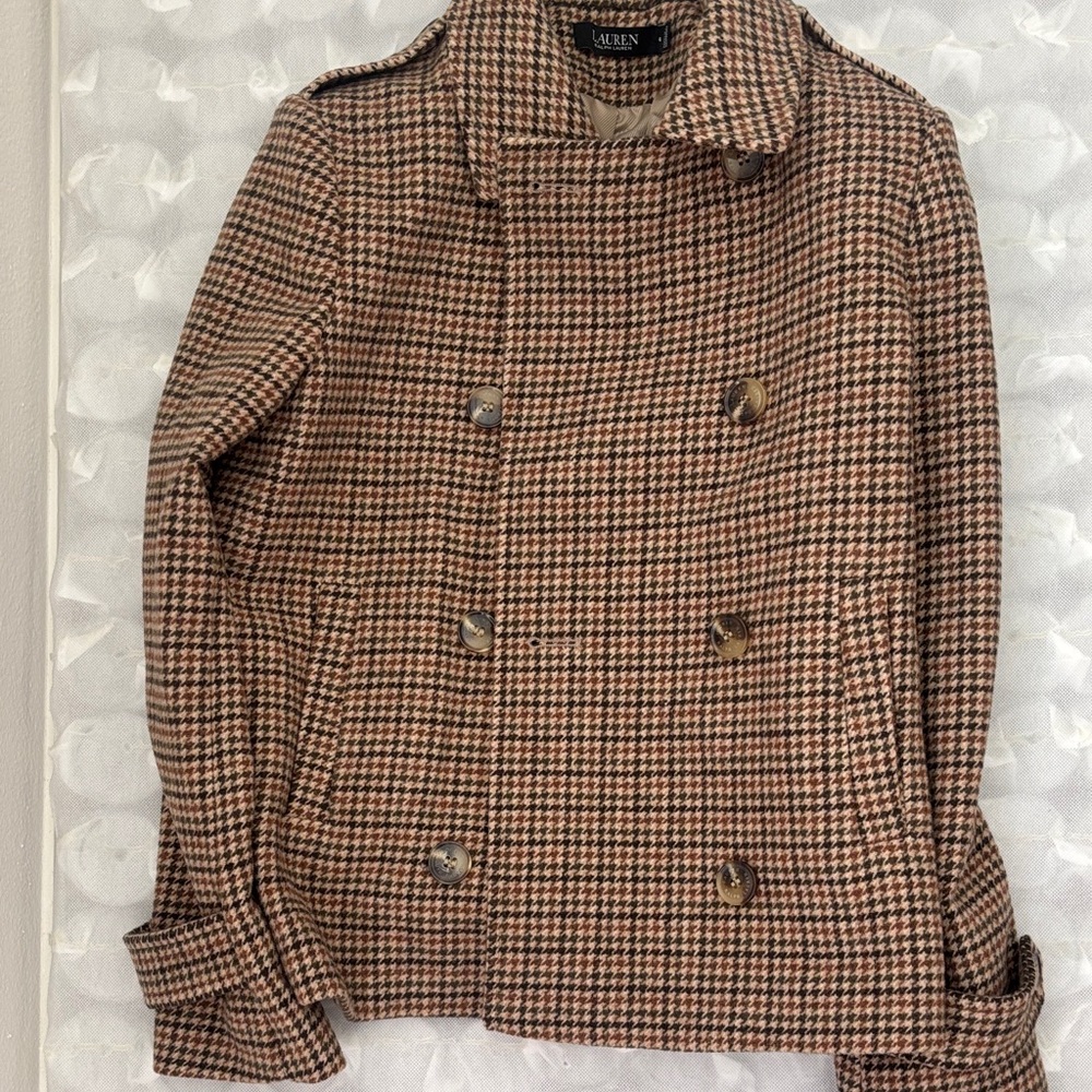 Ralph Lauren Brown Houndstooth Blazer